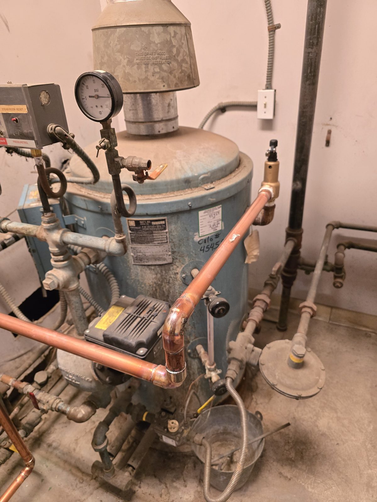 Boiler system with new copper piping