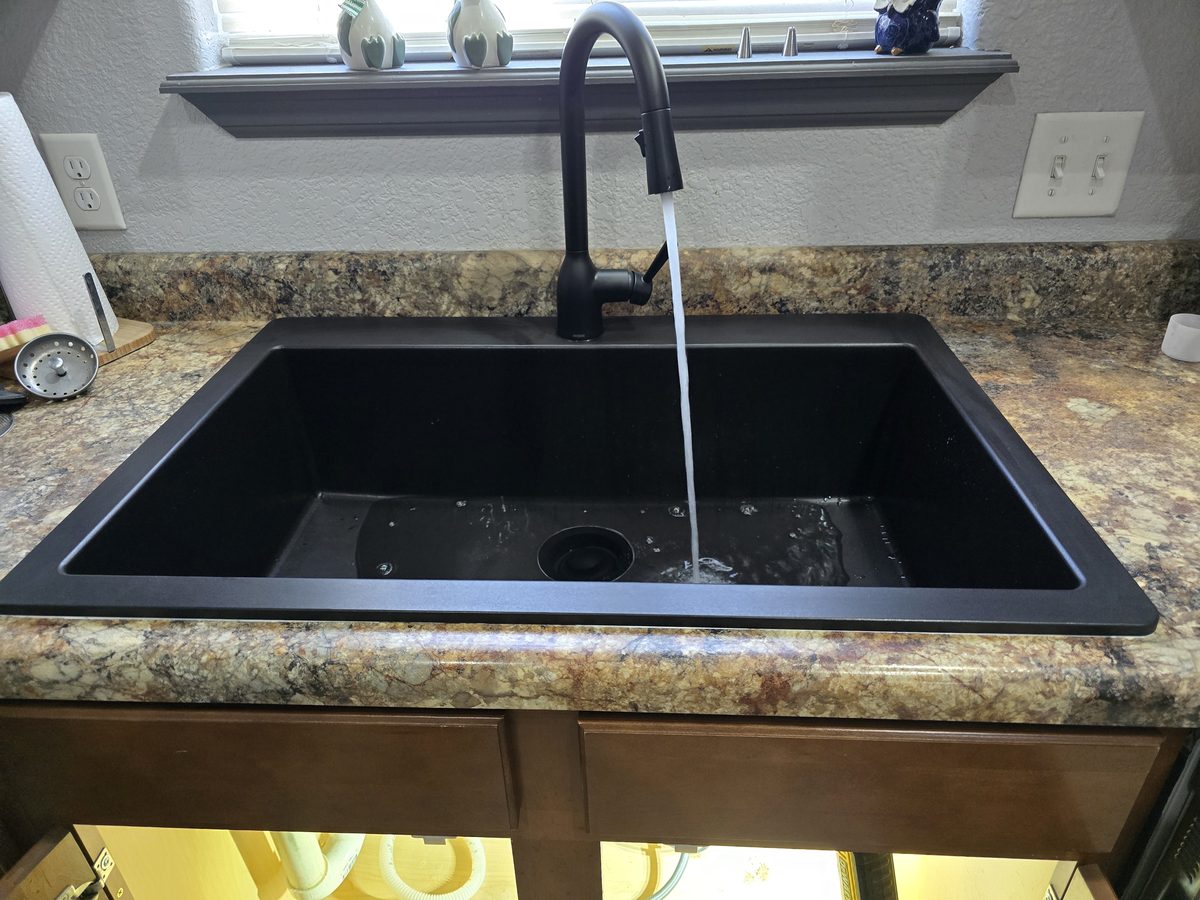 Newly installed kitchen faucet