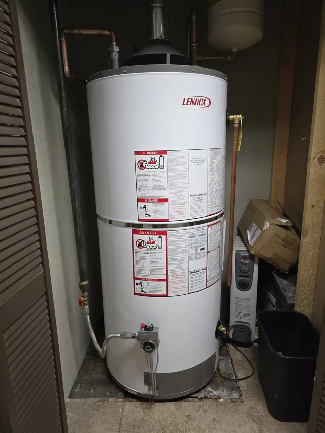 Newly installed gas water heater